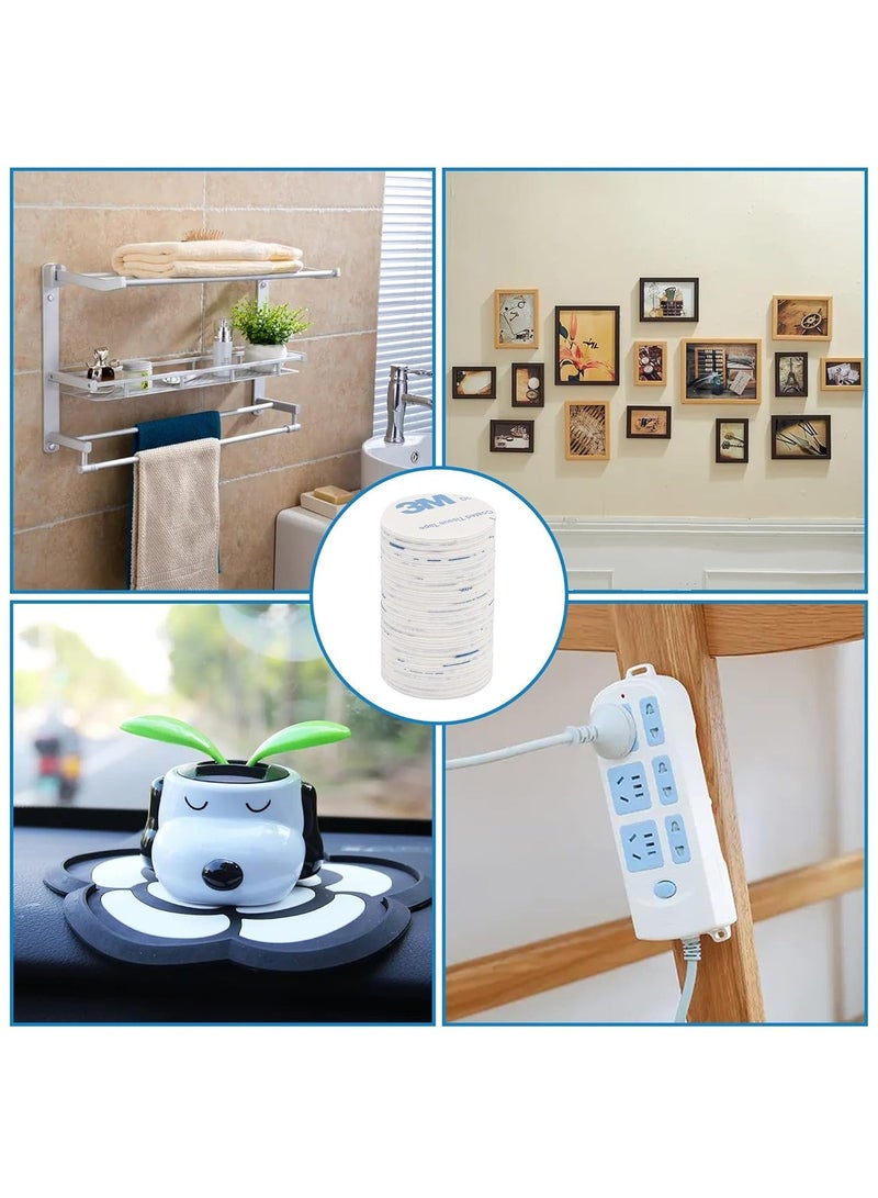 ثري ام وسادات لاصقة دائرية بلاصق 3 ام مزدوجة الجوانب، ملصقات مزدوجة الجوانب، وسادات لاصقة مزدوجة الجوانب، وسادات فوم لاصقة فائقة الالتصاق من واواسيا (لون أبيض) (100 قطعة) - Image 4